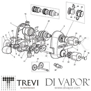 Trevi Therm MK II Exposed Thermostatic Shower Valve Spare Parts - IDL DV 362